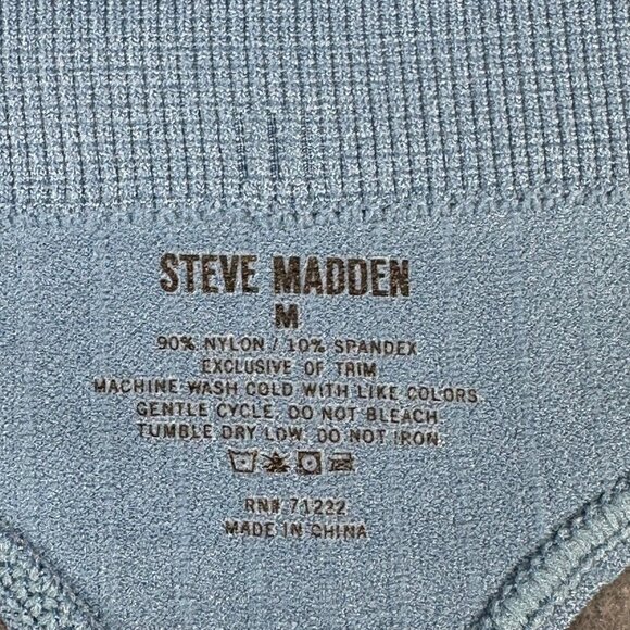 Steve Madden Women's Size Medium Panty Thong Seamless Ribbed Blue NWOT - Picture 3 of 6
